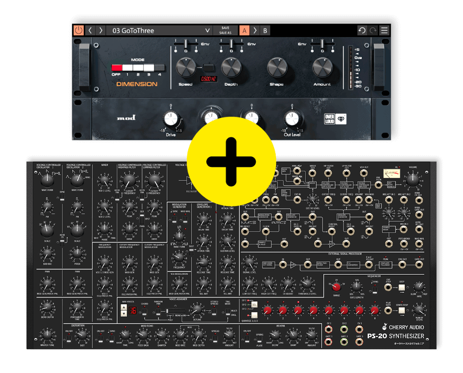 Korg MS-20 in God mode:<br />
Cherry Audio PS-20*